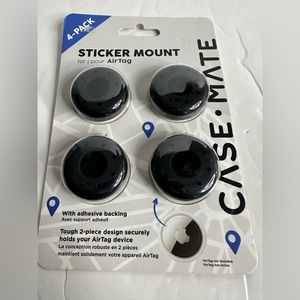 New Case-Mate 4 Pack Sticker Mount Case for AirTags- Black
